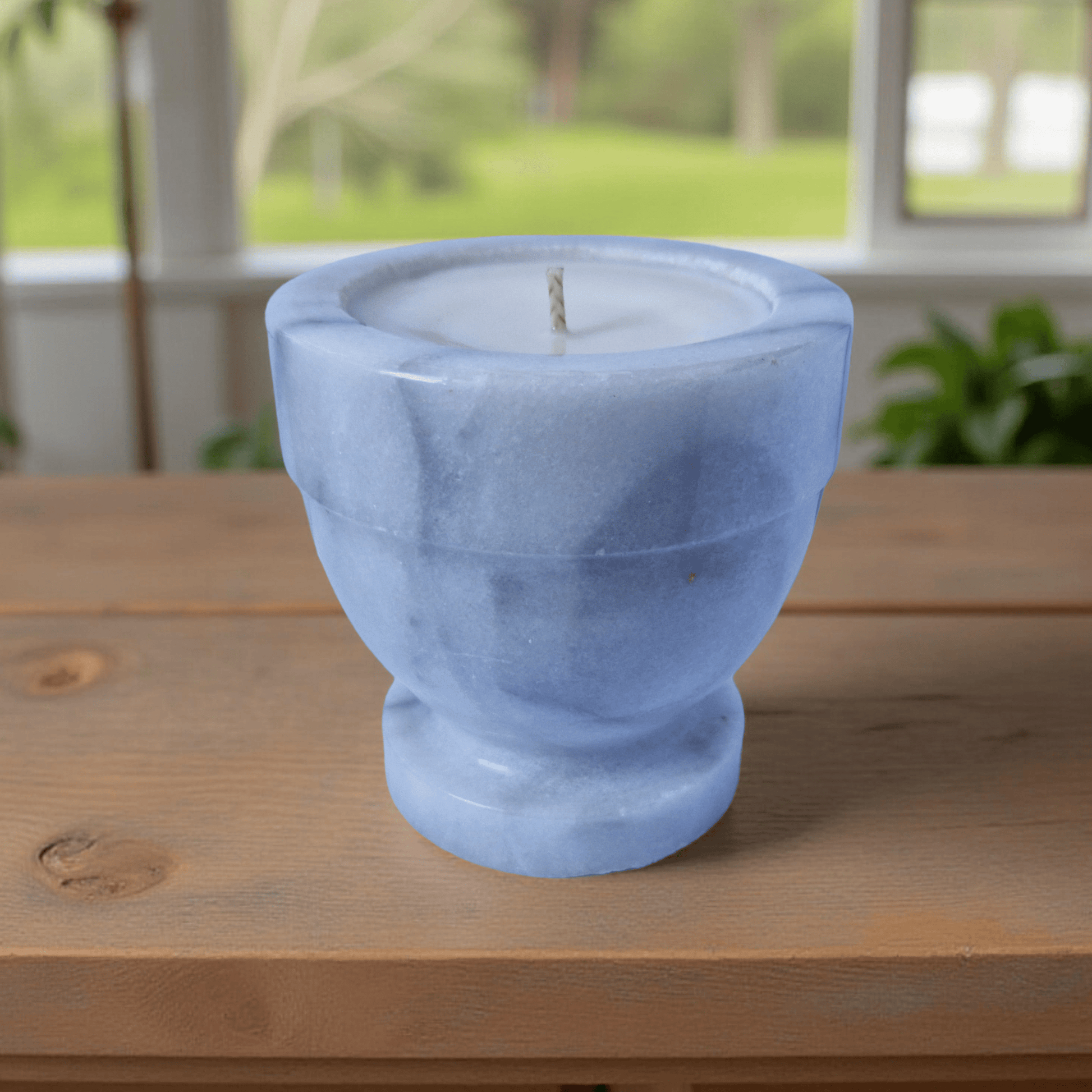 Repurposed White Marble Mortar Candle – Vintage Bookshop-2