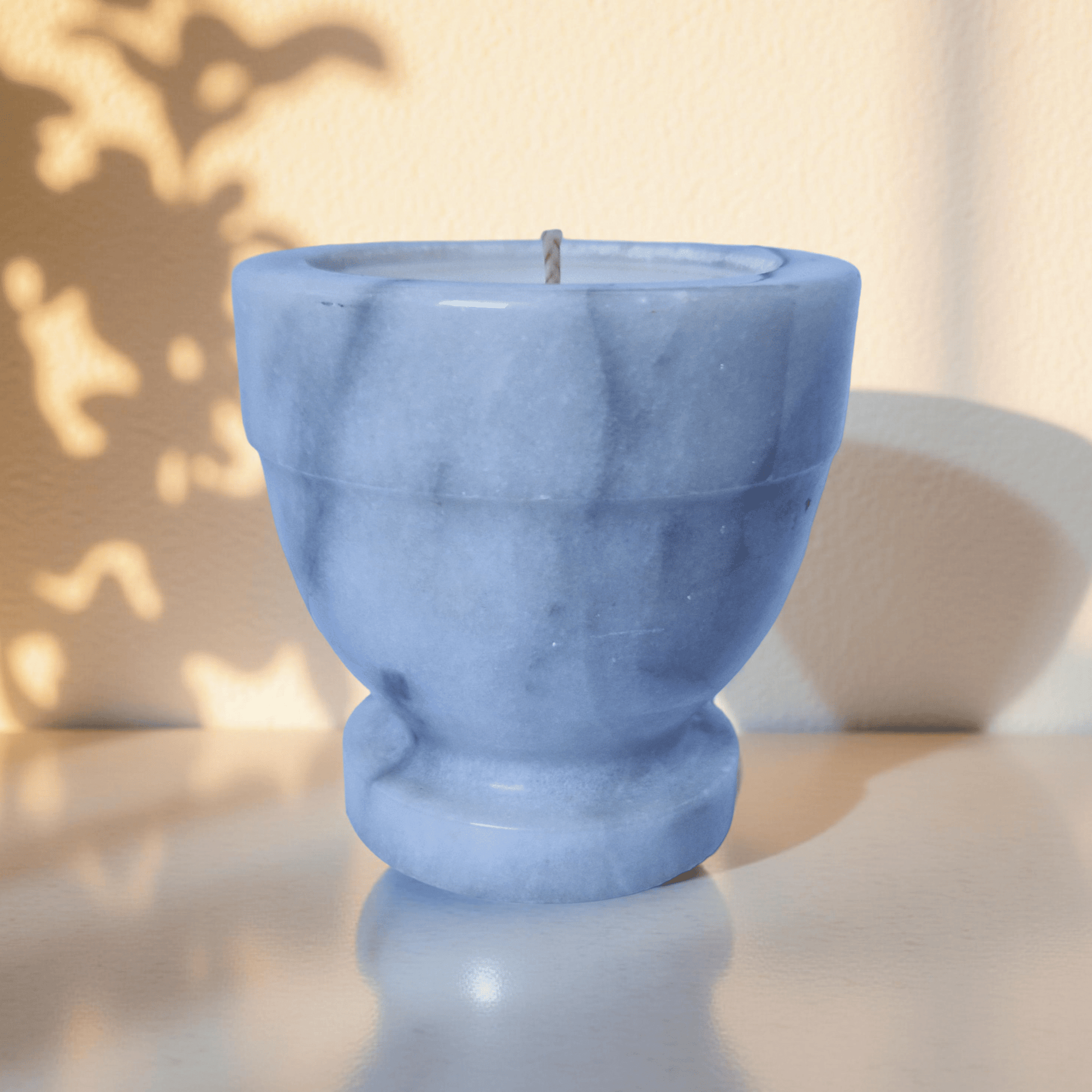Repurposed White Marble Mortar Candle – Vintage Bookshop-1